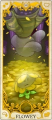 Carte de tarot représentant Flowey.