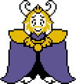 The wings and orb appear on the brooch of Asgore's cape.