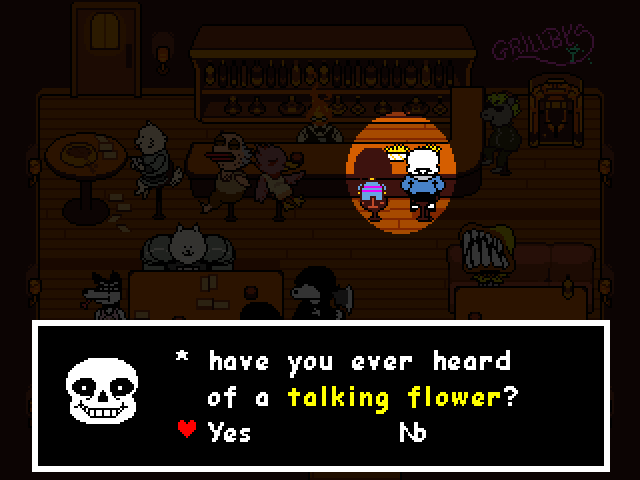 Sans. Undertale. Screenshots and annotations by the author.