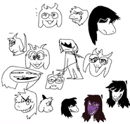 Concept art of the main characters