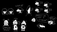 Concept art of the main characters