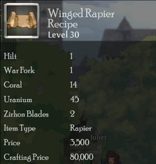 Winged Rapier Rec