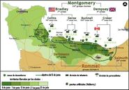 Mapa del Desembarco de Normandía del 6 de junio de 1944, con las siguientes posiciones de ambos bandos.