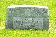 "Satchy" Miller's memorial marker placed at the Strong Cemetery in Albany, Indiana by his father.