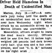 McDowell County John Doe, 1935 ACCIDENT