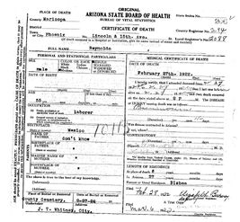 Reynoldo Death Certificate