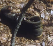 One of two boots near the scene, which possibly belonged to the girl