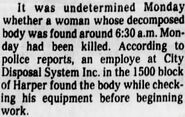 Detroit Jane Doe, Michigan