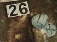 Close-up of victim's burial location