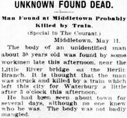 Fairfield County John Doe, 1906, Connecticut ACCIDENT