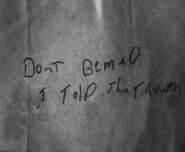 Tracing of a note believed to be addressed to Howard Elkins