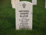 Tombstone of 1Lt Michael Joseph Blassie