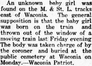 Carver County Jane Doe, 1920 HOMICIDE