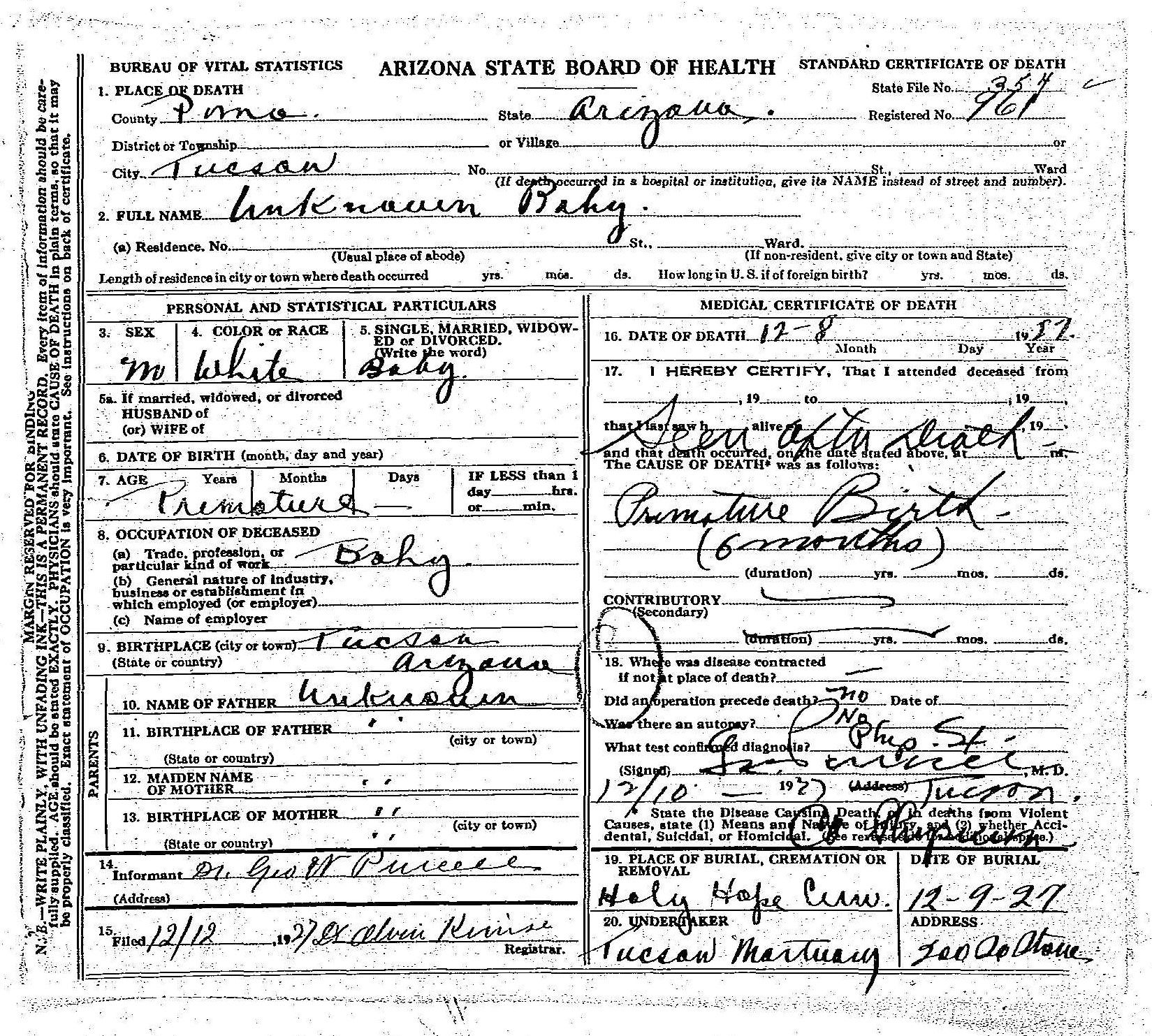 Tucson John Doe (1927) Death Certificate.jpeg