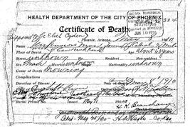Eliel Ogden Death Certificate