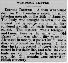 Old Ernest Newspaper Article
