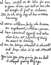 PPJD Suicide Note