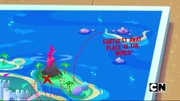 On a map.