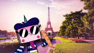 Unikitty as a French Outfit.