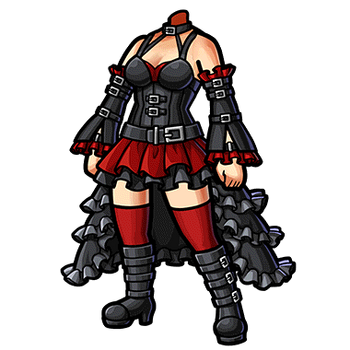 Gear-Belted Gothic Dress Render