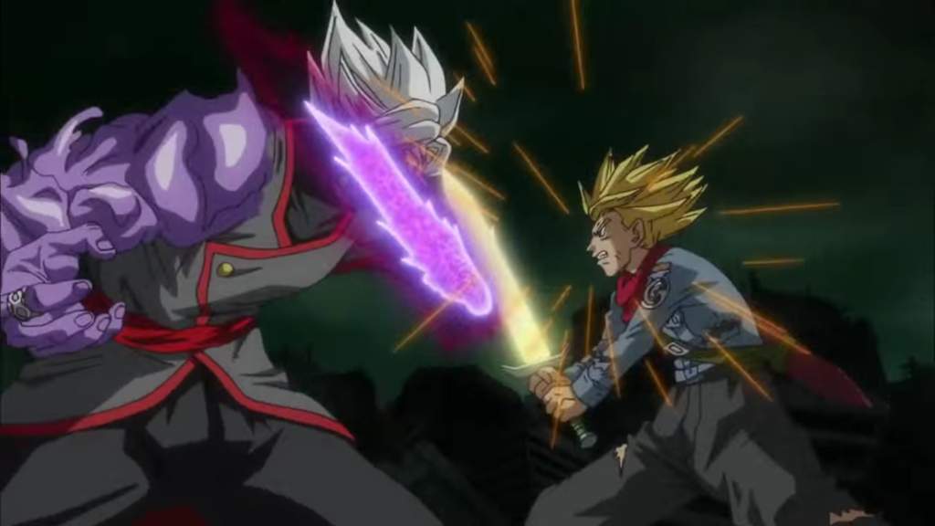 Future Trunks (Super Saiyan Anger/Sword of Hope) vs. Fused Zamasu (Half