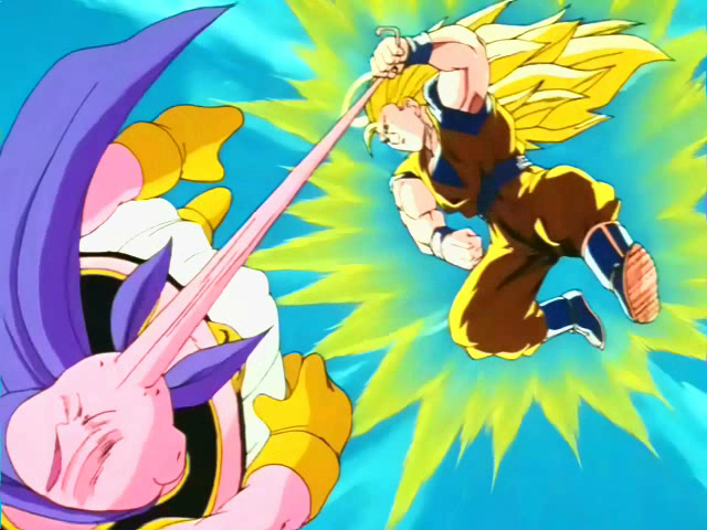 Goku Goes Super Saiyan 2 against Majin Buu 