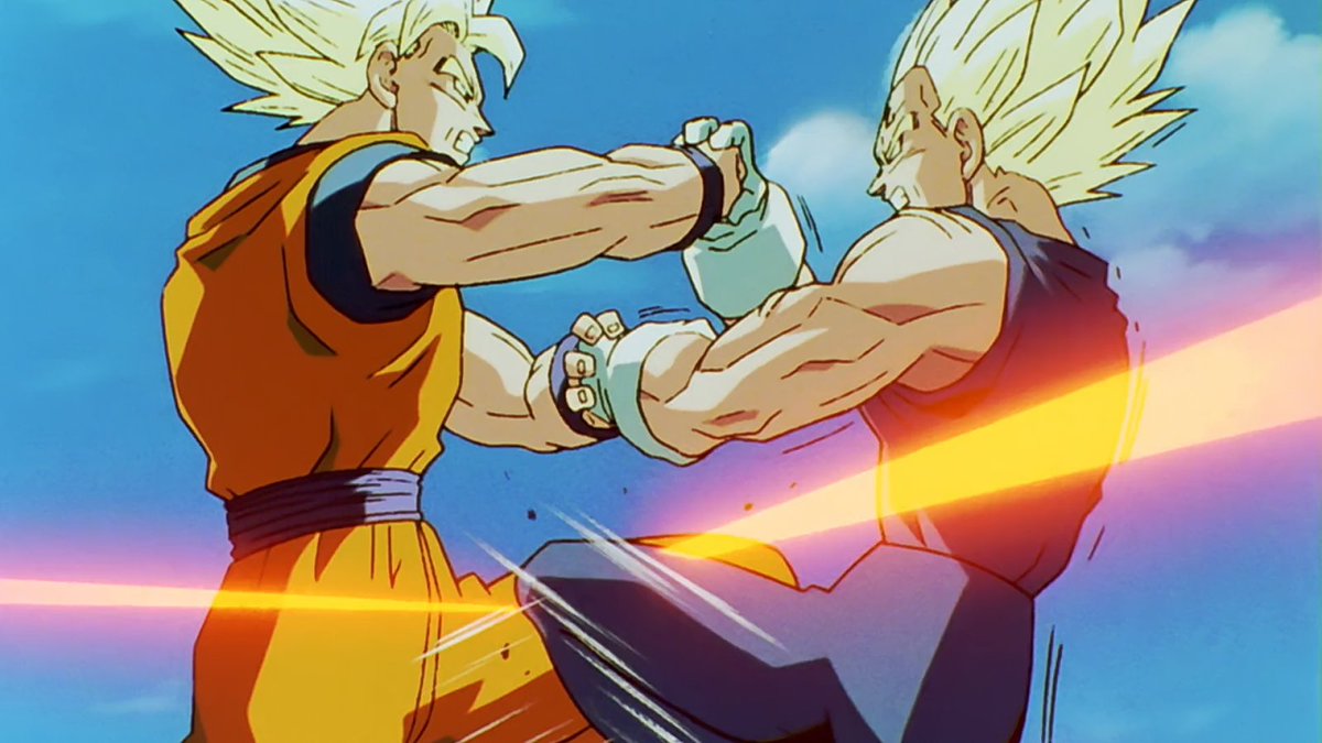 Goku (Super Saiyan 2) vs. Majin Vegeta (Super Saiyan 2) | Universal Dragon  Ball Wiki | Fandom