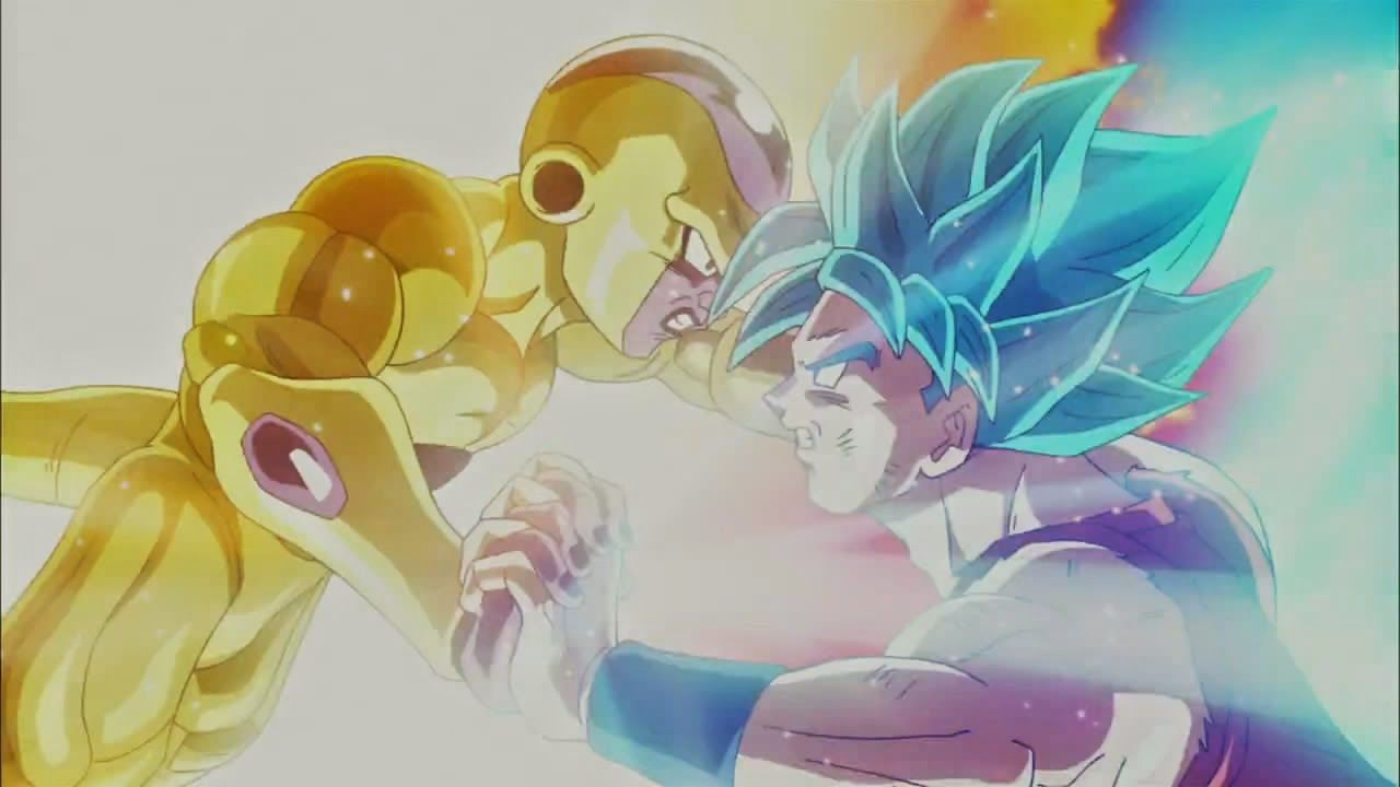 Dragon Ball Z Super Saiyan Blue Hair Son Goku VS Golden Frieza
