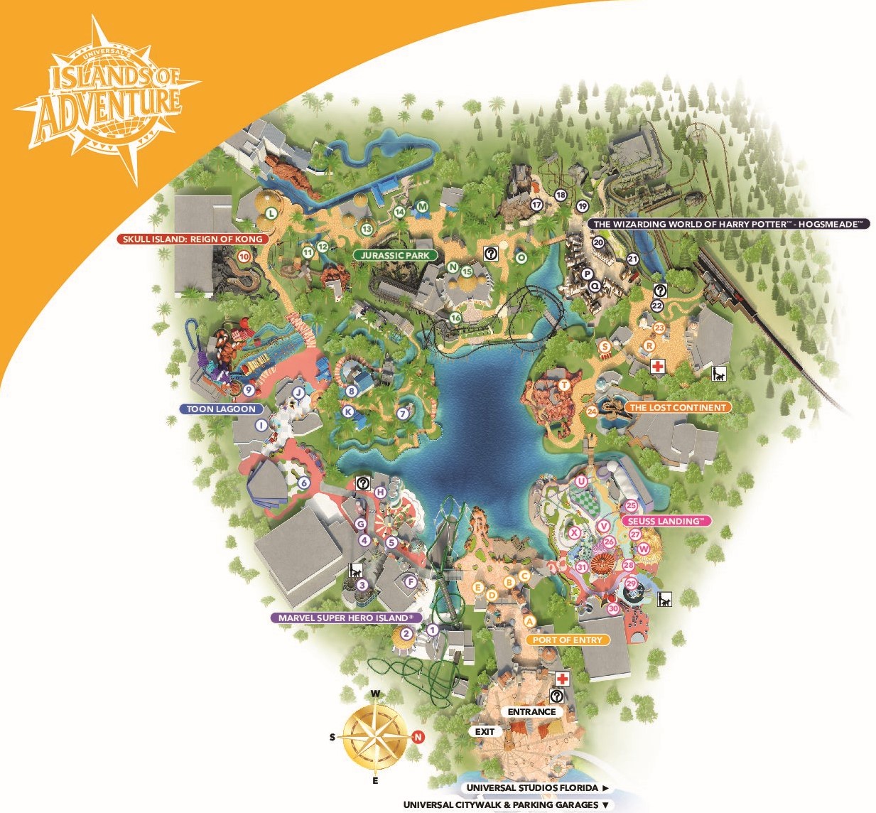 ArtofThemeParks on X: Fun Map for Islands of Adventure, one of my favorite  parks. @insideuniversal @UniversalORL @UniNewsToday   / X