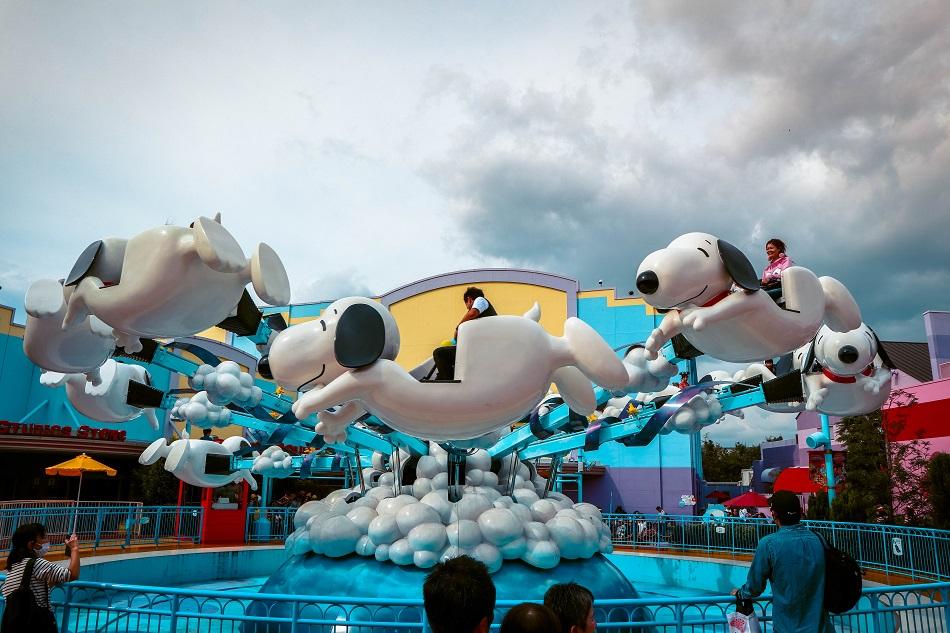 空飛ぶスヌーピー 飛行機 プロペラ 回転 音楽 メロディー SNOOPY The Flying Snoopy | Universal Studios Japan | USJ