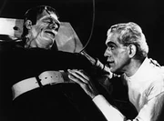 Glenn Strange and  in House of Frankenstein. Make-up designed by Jack Pierce.