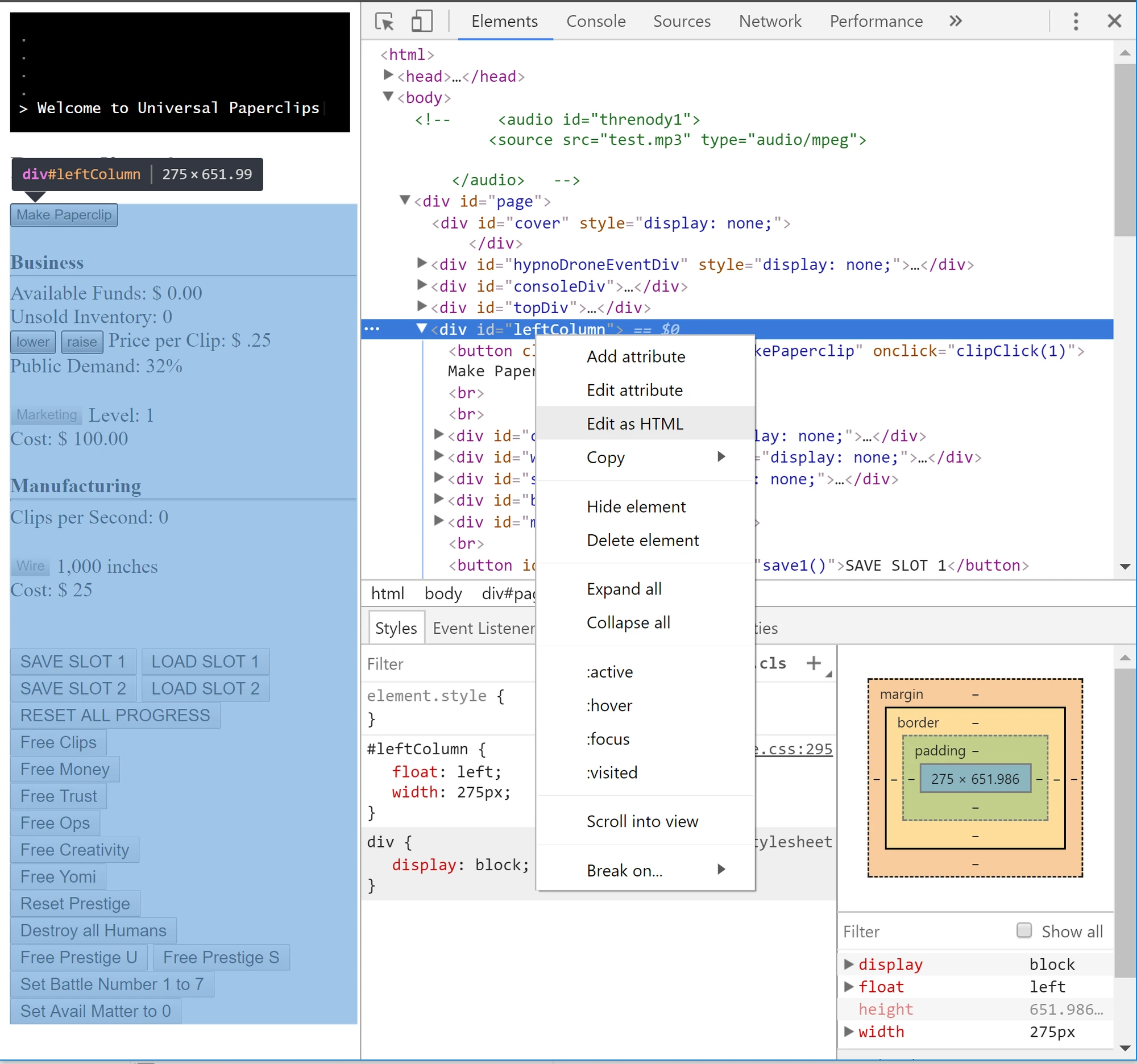 Cheats Universal Paperclips Wiki