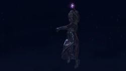 The Fairy Godmother blows up in bubbles.