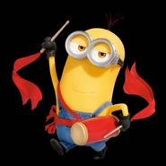 A tall two eye Minion with sprout hair.