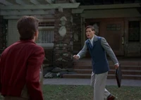 George telling Marty that neither he, nor anyone else on the planet, could change his mind about not going to the dance.