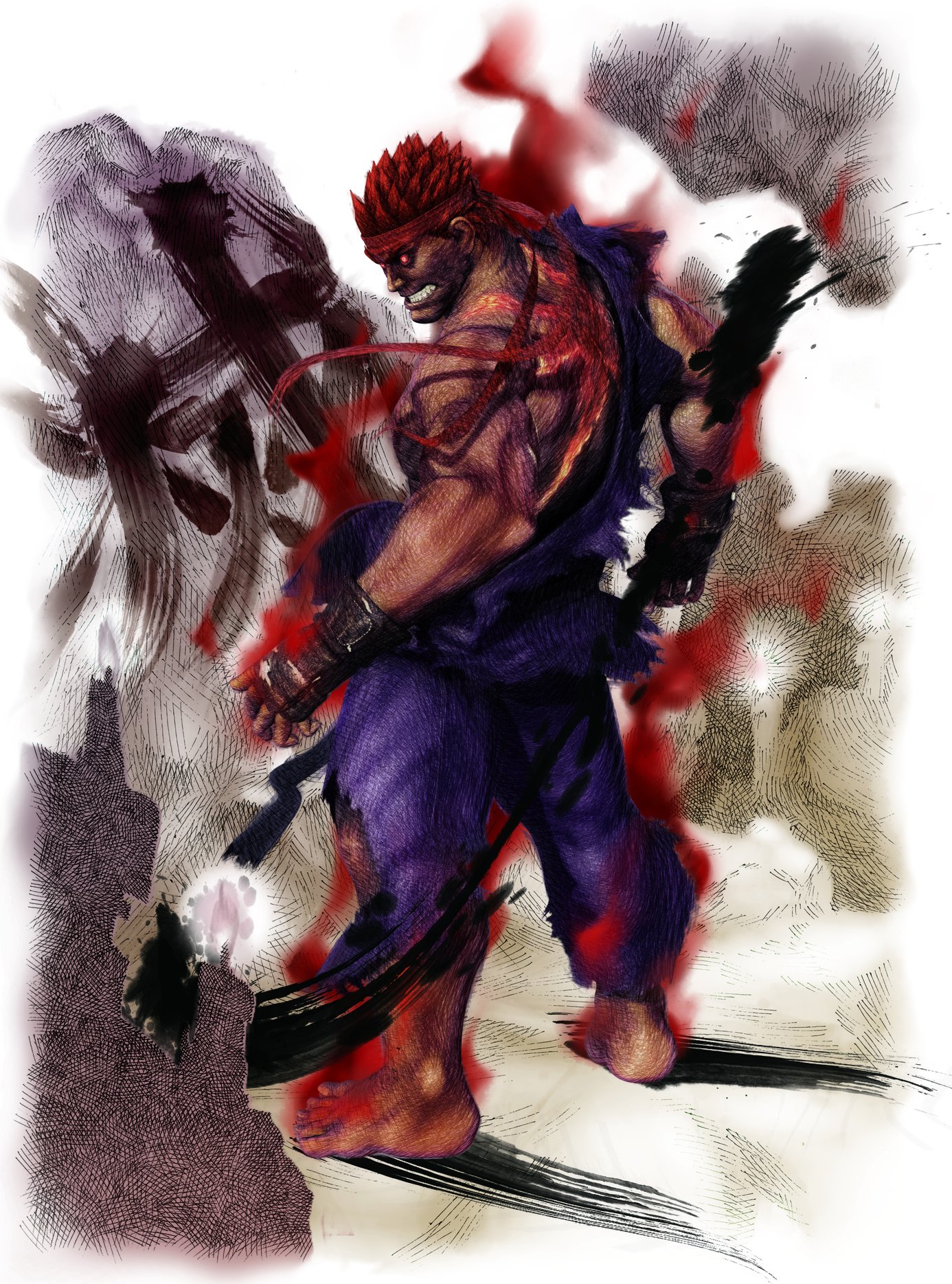 Evil Ryu Official Portrait from Street Fighter Alpha 3