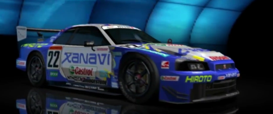 1:43 EBBRO P4 19 NISSAN SKYLINE R34 GTR JGTC 2001 #22 XANAVI HIROTO