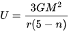 -displaystyle U=-frac -3GM^-2---r(5-n)---.png