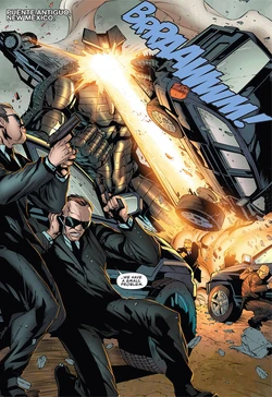 A armadura alienígena ataca o Agente Coulson e seu time.