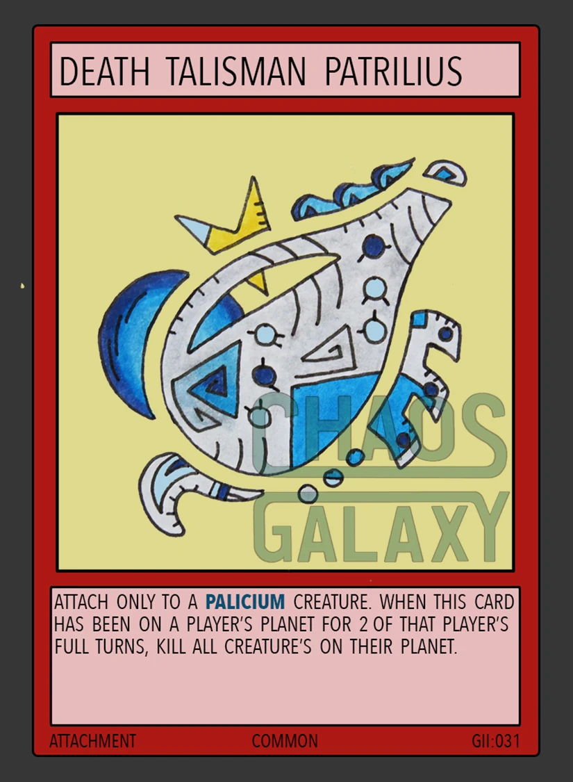Death Talisman Patrilius Chaos Galaxy TCG Wiki Fandom