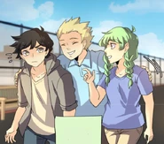 Adrion with his buddies