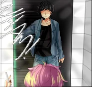 John opening the door of his house for Seraphina.