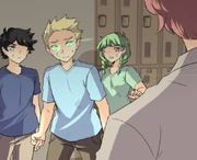 Adrion defending his friends