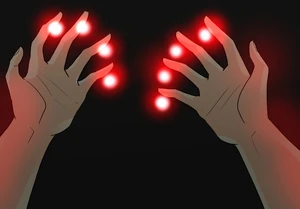 Blyke continues to practice his finger beams.