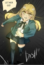 Wenqi's body surrounded by a yellow aura in later chapters.