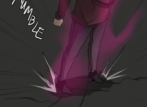 Lance activates his Tremor, causing the ground to crack.