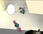 John and Seraphina at the school gate