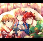 Isen celebrating Christmas with Remi and Blyke