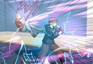 Waldo's Shockwave knocking out Quinton.