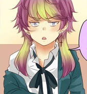 Sera's innocent face after "cheating" on Slappy Pig